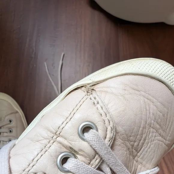 Palladium Pinky Beige Leather Low-Top Sneakers 7.5