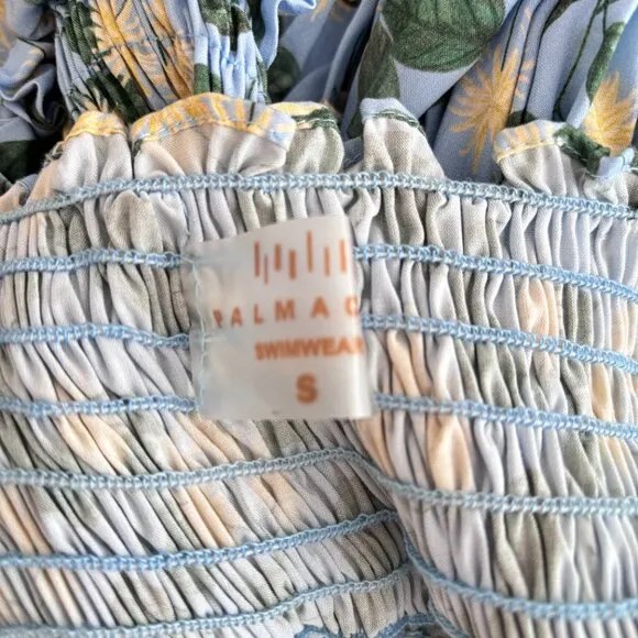 Palmacea Citrus Print Tiered Smocked Maxi Dress