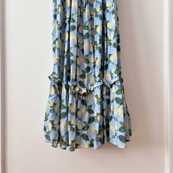 Palmacea Citrus Print Tiered Smocked Maxi Dress