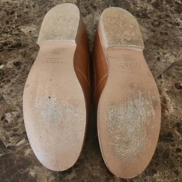 Patina Brown Leather Loafers Size 9
