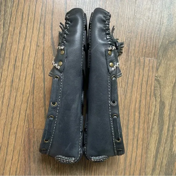 Patricia Nash Domenica Italian Leather Loafers Tassel Navy Moccasins
