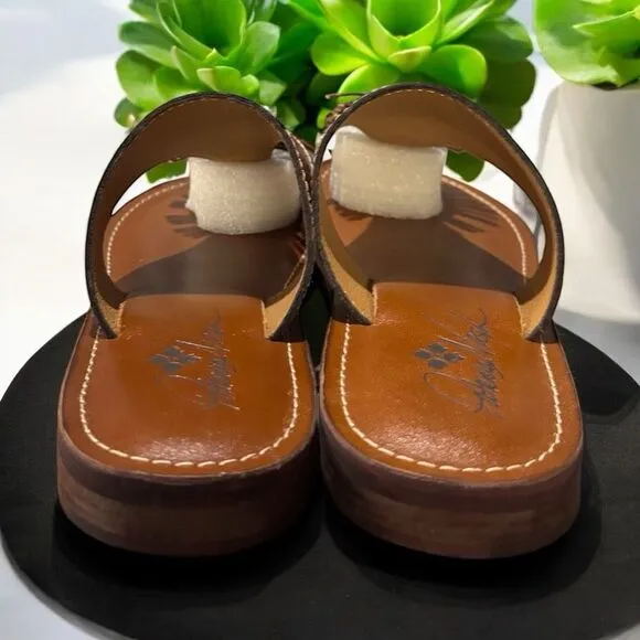 Patricia Nash Franca Tassel Leather Tooled Sandals  Tan Size 6.5 NIB
