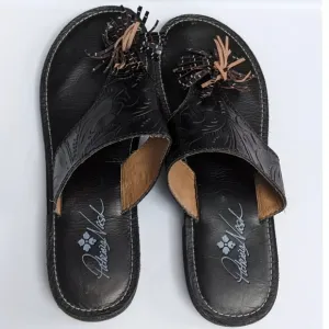 Patricia Nash Franca Tassel Leather Tooled Sandals