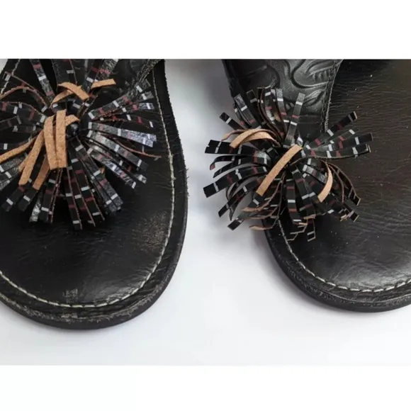 Patricia Nash Franca Tassel Leather Tooled Sandals