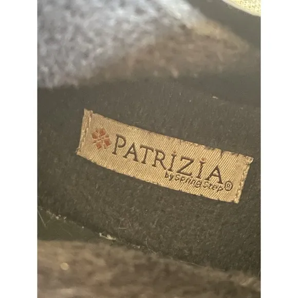 Patrizia By Spring Step Ganci B-8 Black Moto Boots Chain Strap Size 8 Zip Up