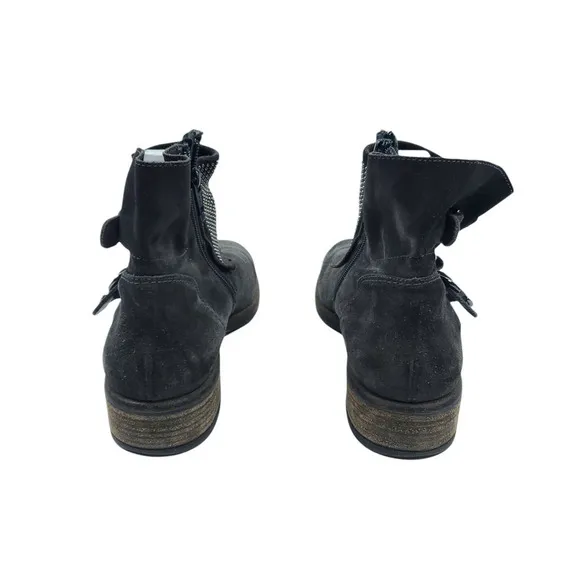 Paul Green Boots 5.5 Gray Leather Studded Flap Ankle Height Zip Up Booties