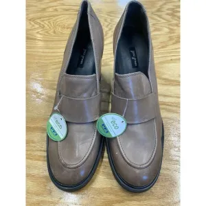 Paul Green Nina Loafers Women's 9.5 Brown Leather Slip On Low Top Block Heel S17