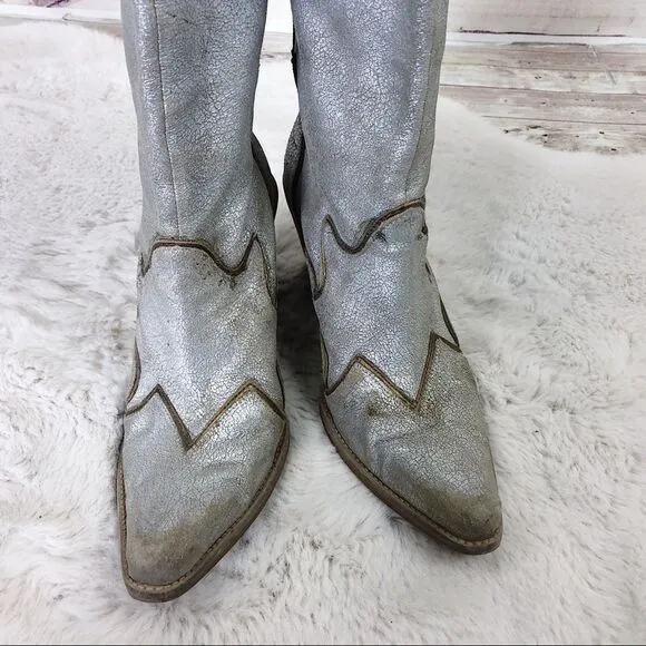 ✨PENNY LOVES KENNY✨ Silver Rodeo Drive Cowgirl Boots Size 10 M