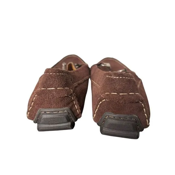 Peter‎ Millar Brown Suede Leather Loafers Men's 9 Horsebit Buckle Slip On Shoes