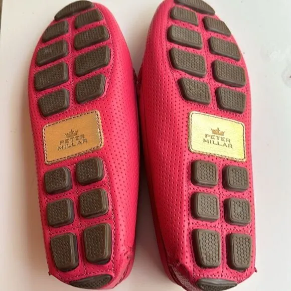 Peter Millar leather lipstick pink Driver loafers Size 6 / excellent