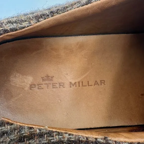 Peter Millar Men's Brown Brogue Derby Leather Loafers Size 8