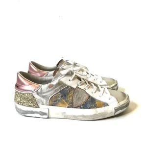 Philippe Model Paris PRSX Sneakers Trainers Womens 38 8 Blue Gold Pink Leather