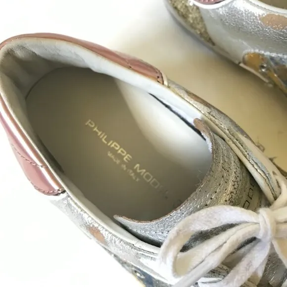 Philippe Model Paris PRSX Sneakers Trainers Womens 38 8 Blue Gold Pink Leather