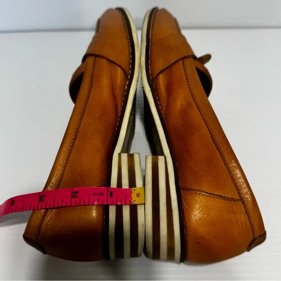 Pikolinos Brown Leather Tassel Loafers Size 38