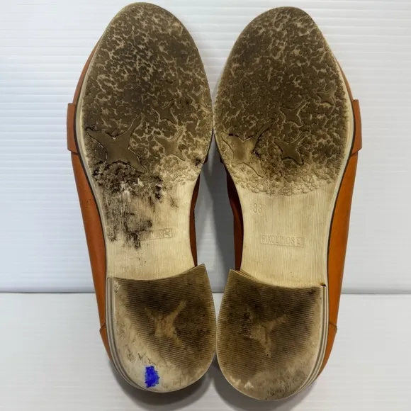 Pikolinos Brown Leather Tassel Loafers Size 38