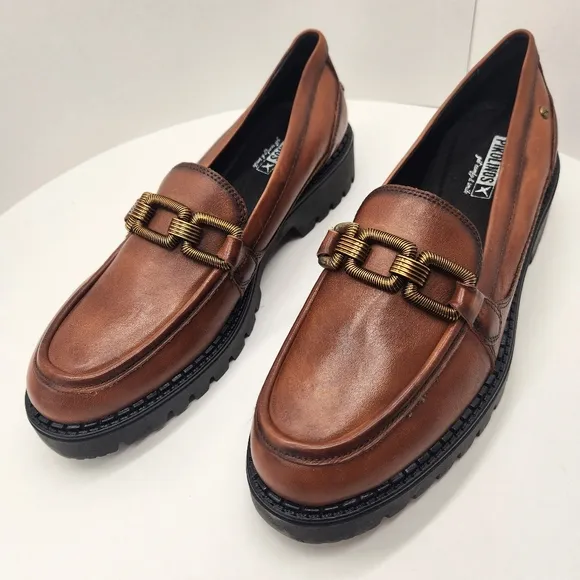 Pikolinos loafers women's 11 brown leather Aviles horsebit chunky lug new $190