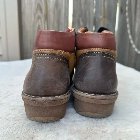 Pikolinos Women's Brown Leather Chukka Ankle Boots Lace Up Boho Style Sz 9.5-10