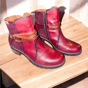 Pikolinos Womens size 38 7.5 Arcilla San Sebastian Leather Ankle Boots EUC