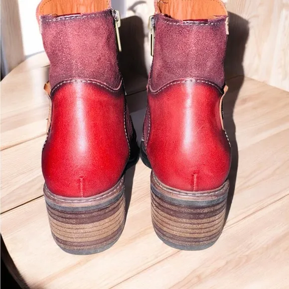 Pikolinos Womens size 38 7.5 Arcilla San Sebastian Leather Ankle Boots EUC