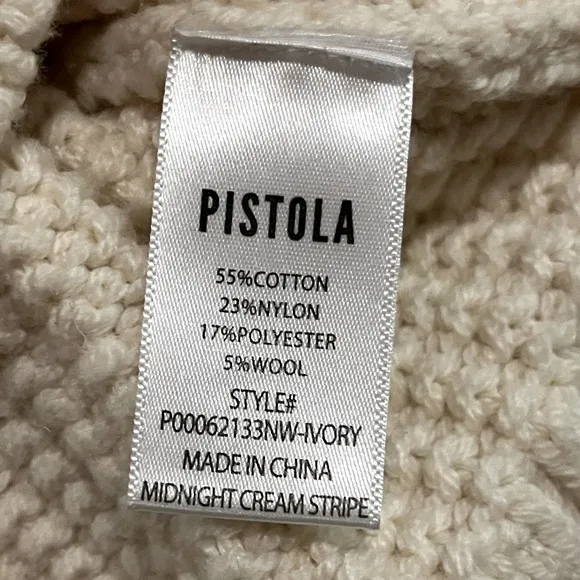 PISTOLA Leigh Relaxed Fit Sweater- Ivory- Midnight Cream Stripe - M