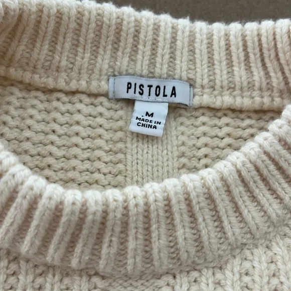 PISTOLA Leigh Relaxed Fit Sweater- Ivory- Midnight Cream Stripe - M
