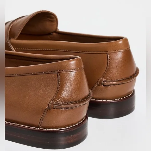 Polo Ralph Lauren Alston Leather Penny Loafers in Tan, NWT, Size 14