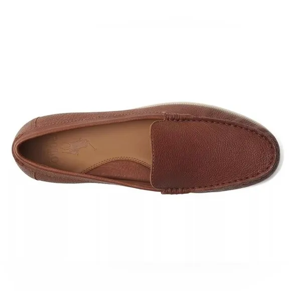 Polo Ralph Lauren Men Merton Leather Venetian Loafers Sz 8 1/2 Brown Shoe New