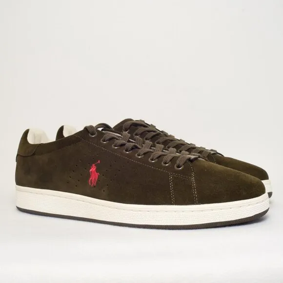 POLO Ralph Lauren Suede Sneakers Olive Green Suede Size 13