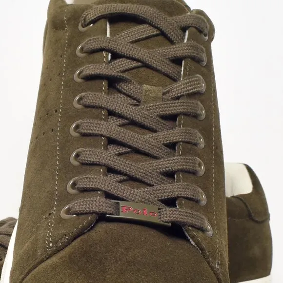 POLO Ralph Lauren Suede Sneakers Olive Green Suede Size 13