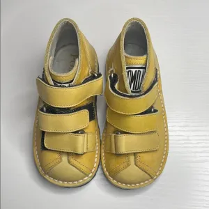 Pom D'Api Yellow and Black Boots with Velcro Straps