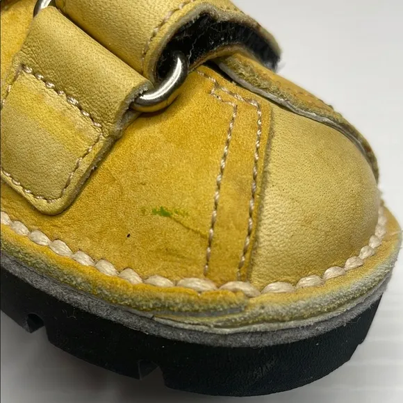Pom D'Api Yellow and Black Boots with Velcro Straps