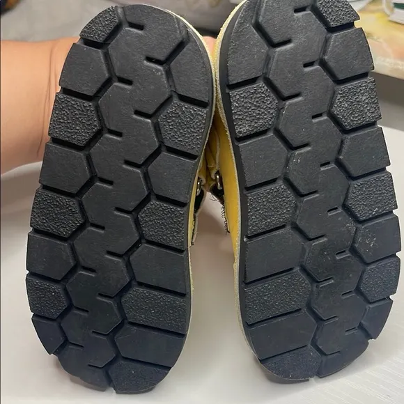 Pom D'Api Yellow and Black Boots with Velcro Straps