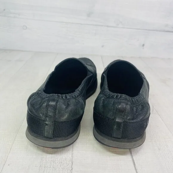 Prada 4D 2363 Luxury Black Leather Slip On Boat Espadrilles Shoes Size UK 6 US 7