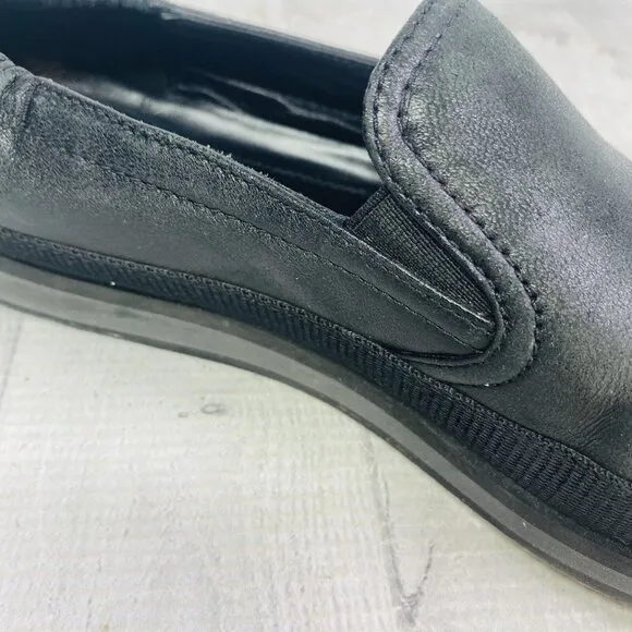 Prada 4D 2363 Luxury Black Leather Slip On Boat Espadrilles Shoes Size UK 6 US 7