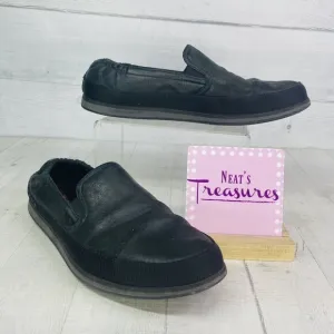Prada 4D 2363 Luxury Black Leather Slip On Boat Espadrilles Shoes Size UK 6 US 7