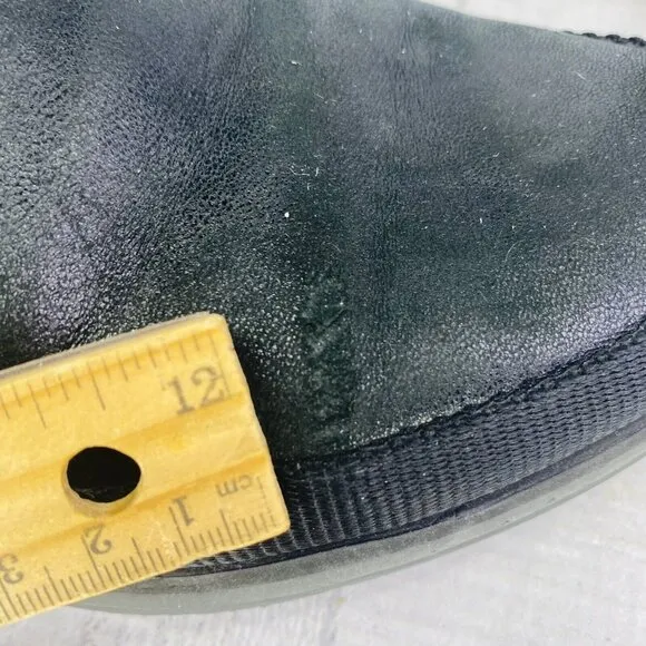 Prada 4D 2363 Luxury Black Leather Slip On Boat Espadrilles Shoes Size UK 6 US 7