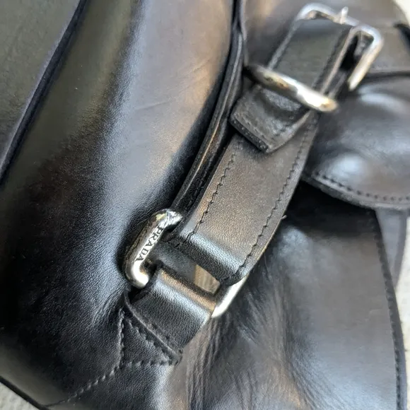 Prada Jodhpur Boots Black Leather 9.5 Buckle Italy Y2K