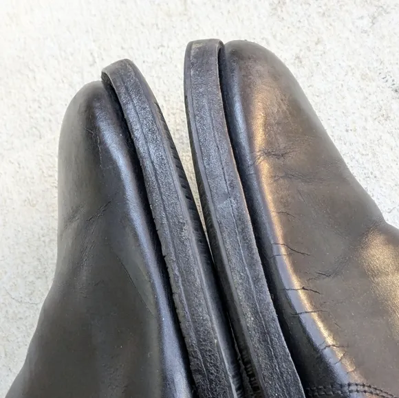 Prada Jodhpur Boots Black Leather 9.5 Buckle Italy Y2K