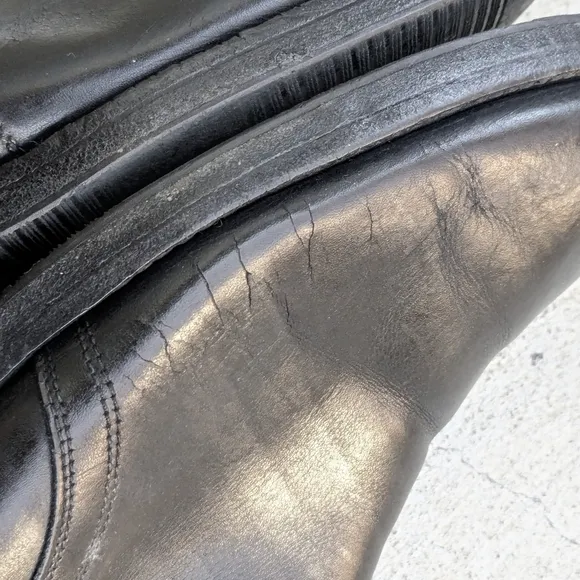 Prada Jodhpur Boots Black Leather 9.5 Buckle Italy Y2K
