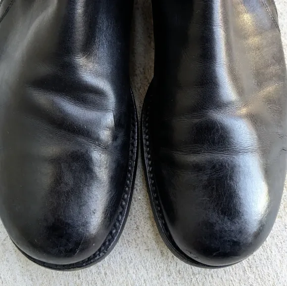 Prada Jodhpur Boots Black Leather 9.5 Buckle Italy Y2K