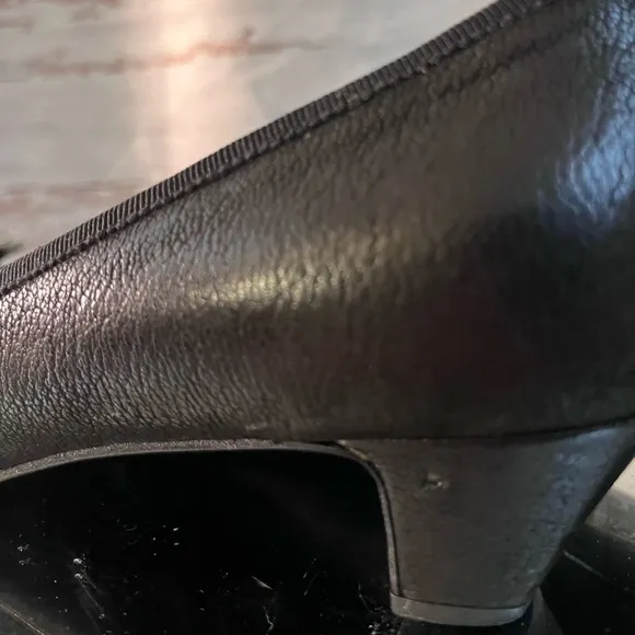 Prada Leather Black Floral Decal Loafers 6.5