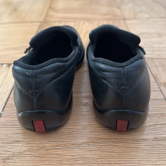 Prada Leather Buckle Vintage Loafers