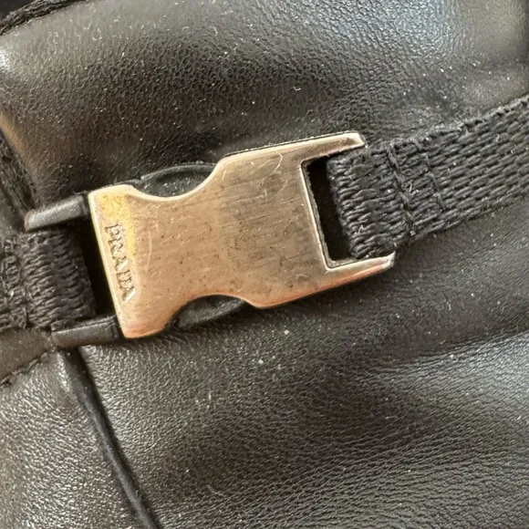 Prada Leather Buckle Vintage Loafers