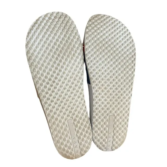 Prada Logo Embossed Poolside Slides Sandals Bianco-Rossi US size 12