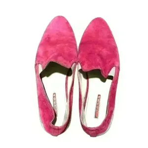 Prada pink/fuchsia suede slip on espadrilles.   3S 5685 F 015 Size 39