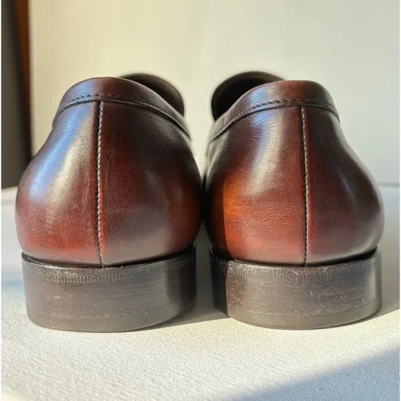 PRADA VTG Classic Milano Italian Brown Leather Penny Loafers 2D1650 Size 10