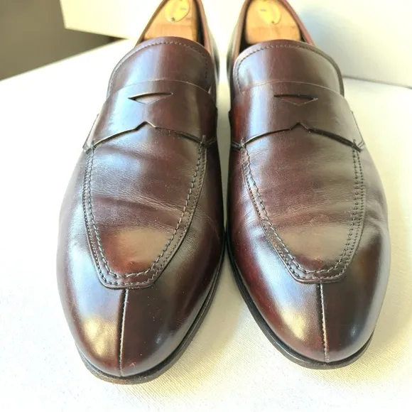 PRADA VTG Classic Milano Italian Brown Leather Penny Loafers 2D1650 Size 10