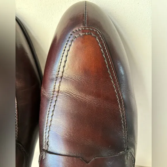PRADA VTG Classic Milano Italian Brown Leather Penny Loafers 2D1650 Size 10