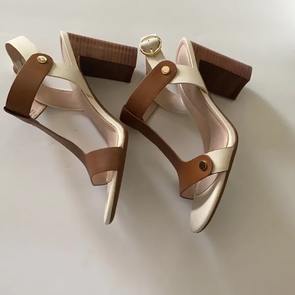 Preston &amp; York Size 9 Women’s Faye Studded Leather T Strap Dress Sandals