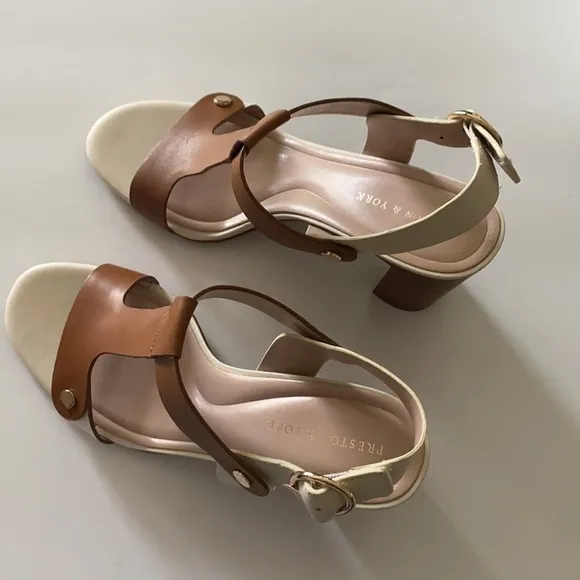 Preston &amp; York Size 9 Women’s Faye Studded Leather T Strap Dress Sandals